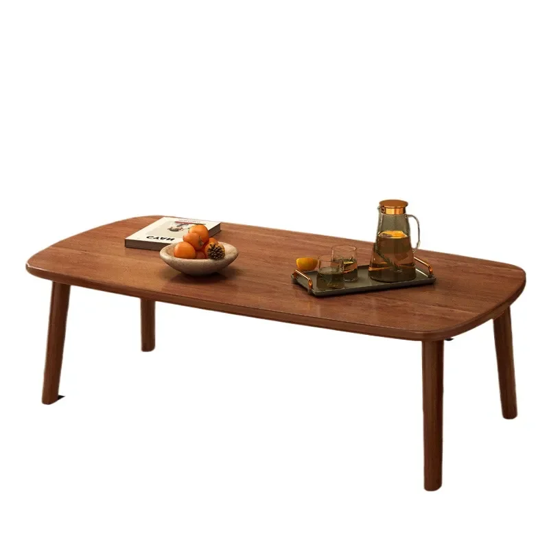 Foldable Solid Wood Coffee Table Simple Modern Tea Table for Living Room Small Apartment Rental House Household Furniture