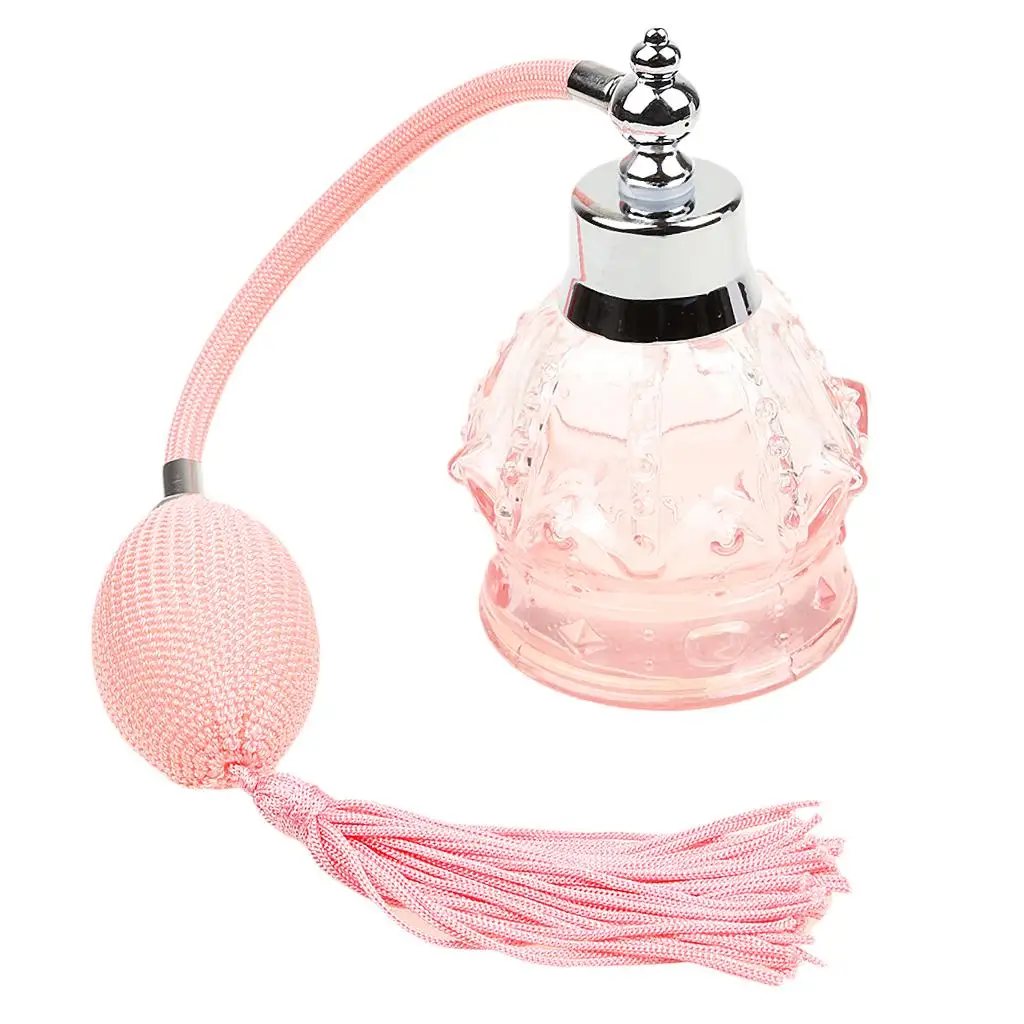 Vintage Glass Perfume Spray Bottle 100ml Refillable Empty Atomizer Travel Cosmetic Holder for Women