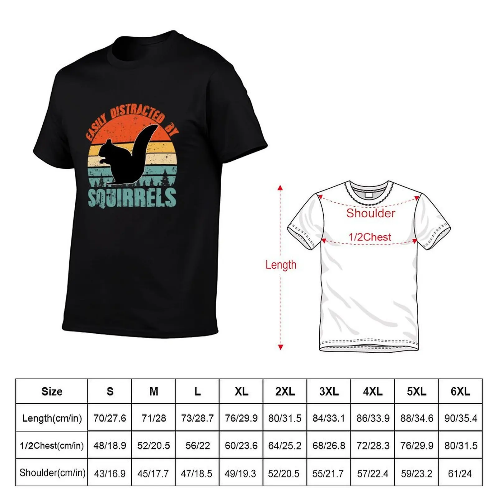 Easily Distracted By Squirrels T-Shirt designer shirts plain luxury clothes men
