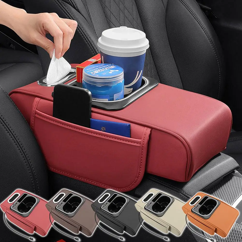 

Armrest Box Heightening Pad Multi-function Car Armrest Cup Accessories Car Holder & Tissue Storage Box Interior C5R6