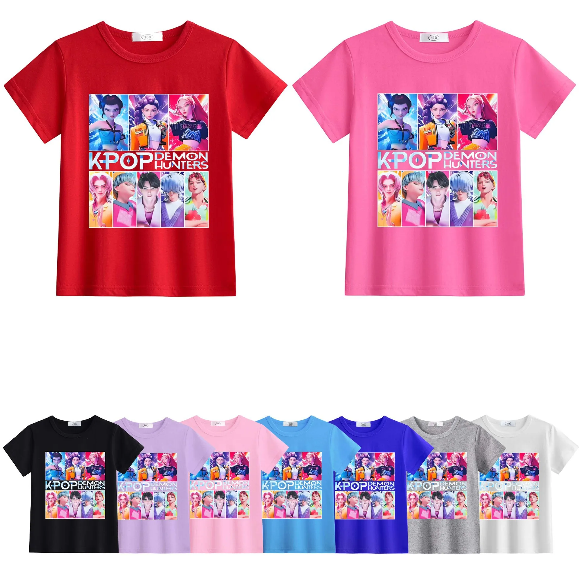 

Kpop Demon Hunters T-Shirt Kids Short Sleeve Casual Fashion Summer Boys Girls Anime Clothes