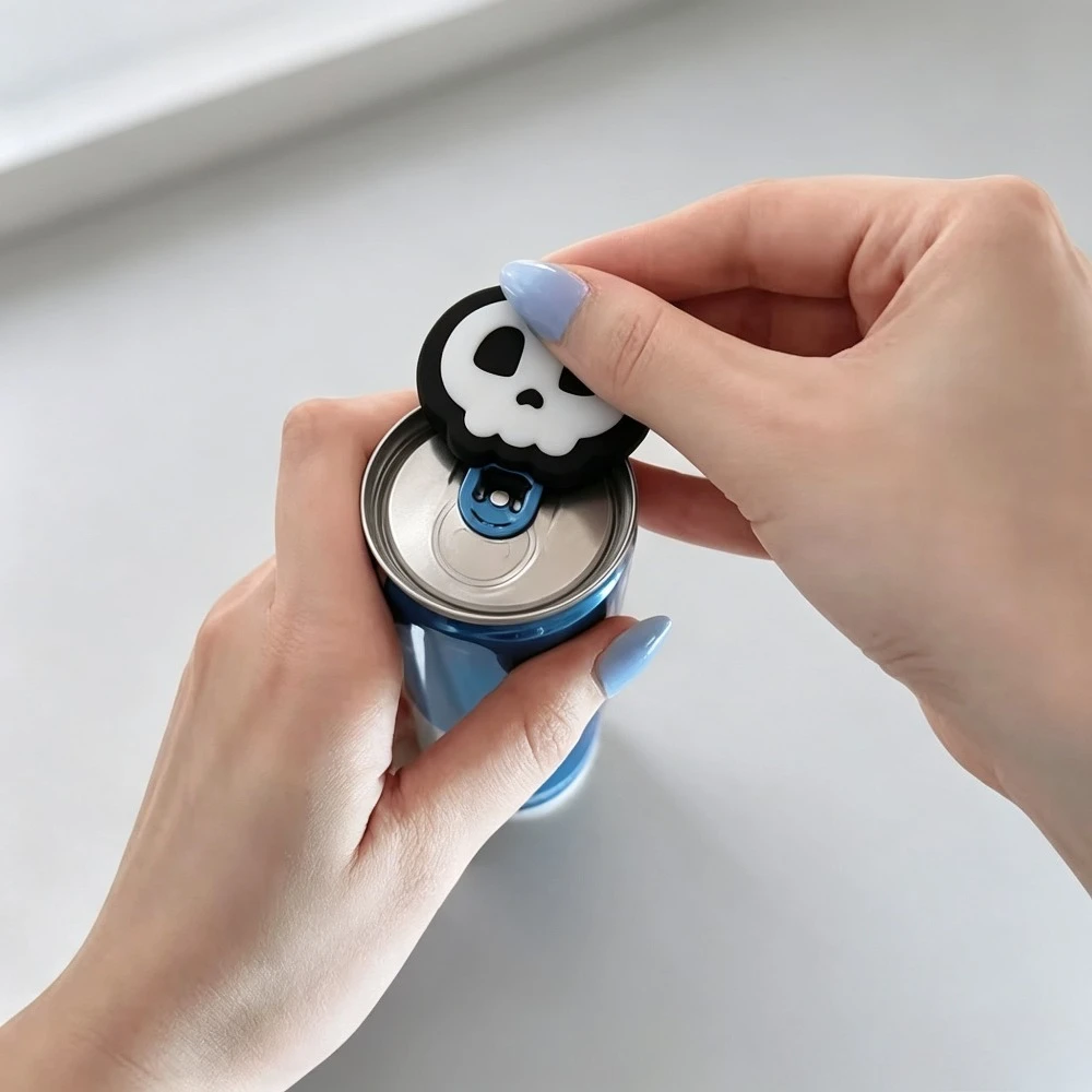 6pcs Skull Can Tab Opener, Soda Can Ring Pull Opener Easy Open Tool for Soda Beer Cans, Portable Keychain Opener, Novelty Gift