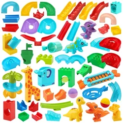 Blocs de construction de grande taille, course de billes, jeux de labyrinthe, Compatible avec les grandes briques, balle de course, goute, girafe, cadeau pour enfants, jouet éducatif