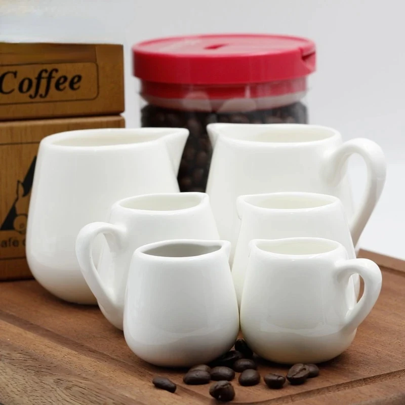 50/100/220ML Mini Ceramic Milk Jug Espresso Coffee Cream Jugs Kitchen Sauce Cup Serving Pitcher White Milk Cup