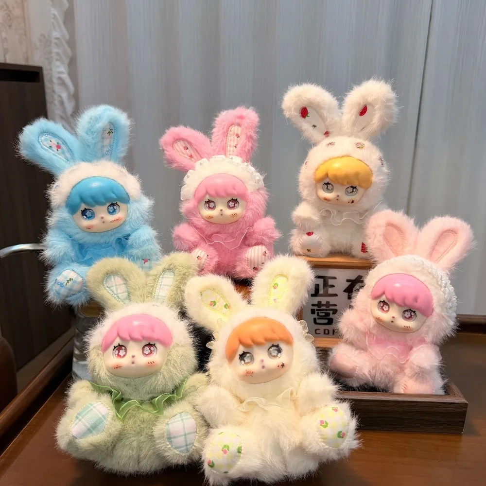 Kawaii Bunny Plush Keychain, Cute Vinyl Face Rabbit Stuffed Animal Bag Charm, Multiple Colors Soft Furry Doll  for Backpacks