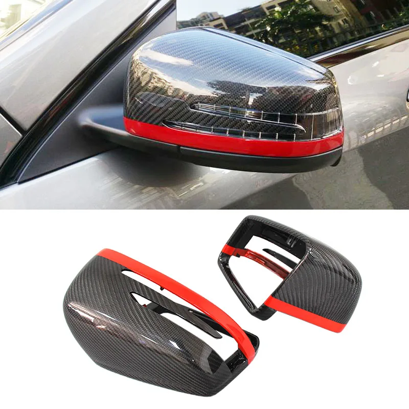 

W204 Carbon Fiber Mirror Cover Replacement With Red Edge for Benz W204 W176 W246 W212 W207 W221 Side Mirror Cover