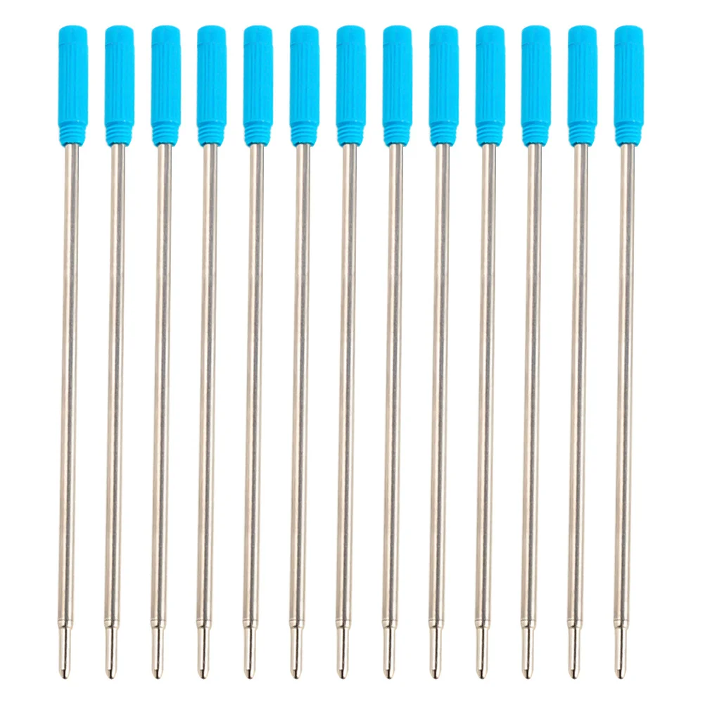 50 قطعة عبوات أقلام حبر جاف معدنية حبر أزرق كتابة سلسة طويلة الأمد عبوات أقلام حبر جاف للوازم المكتبية