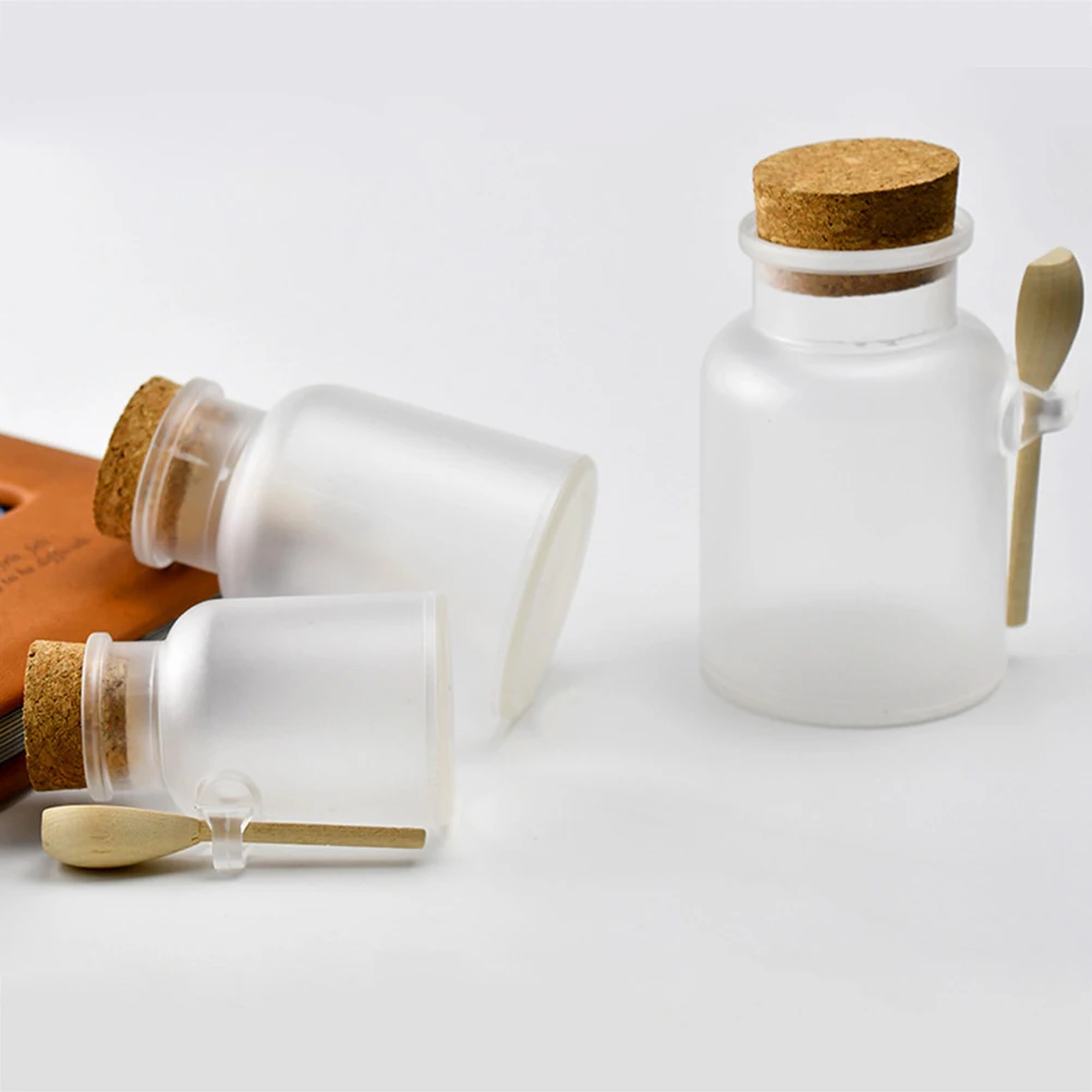 

6pcs Bath Salt Bottle Set 100ml 200ml 300ml ABS Plastic Storage Containers Subpackaging Dull Polish Spice