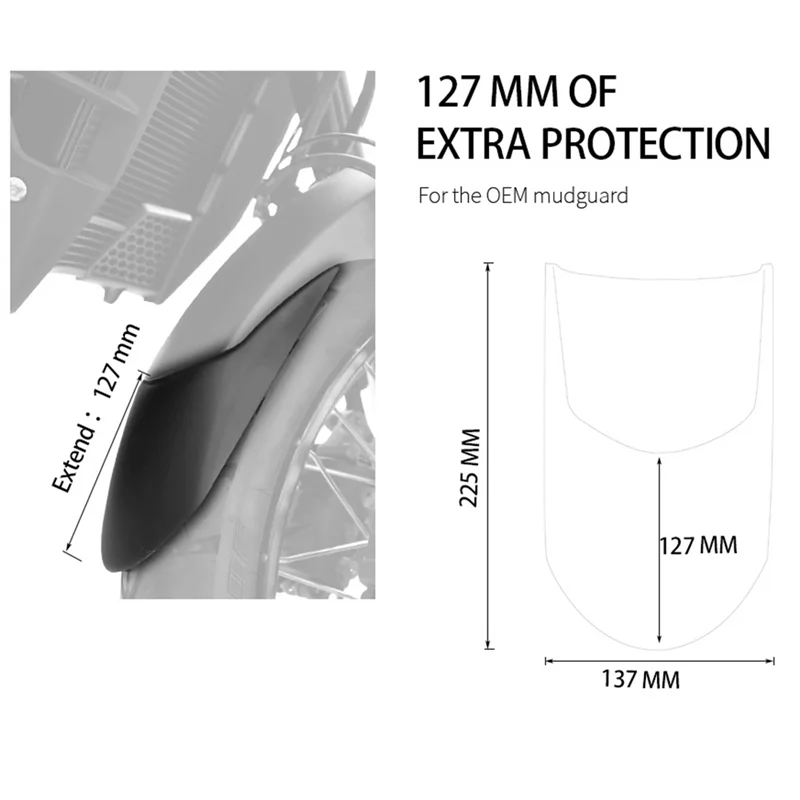 

A92Q-Motorcycle Front Fender Mudguard Extender Extension for Honda VFR 1200 X VFR1200X Crosstourer 2012-2015