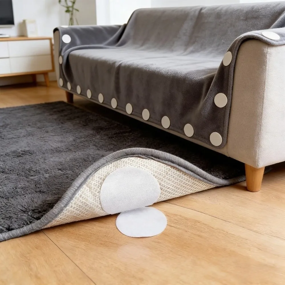 12pairs Self Adhesive Anti-Slip Grip Mats Reusable Fixing Hook and Loop Fastener Fastener Tape 50mm Bed Sheet Mattress Holder
