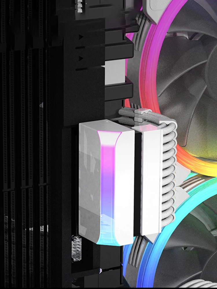 Adaptor Steker Daya ATX 24Pin Ke 90 Derajat, Konektor Kabel Catu Daya Komputer, 5V 3-pin ARGB DIY Pemasangan