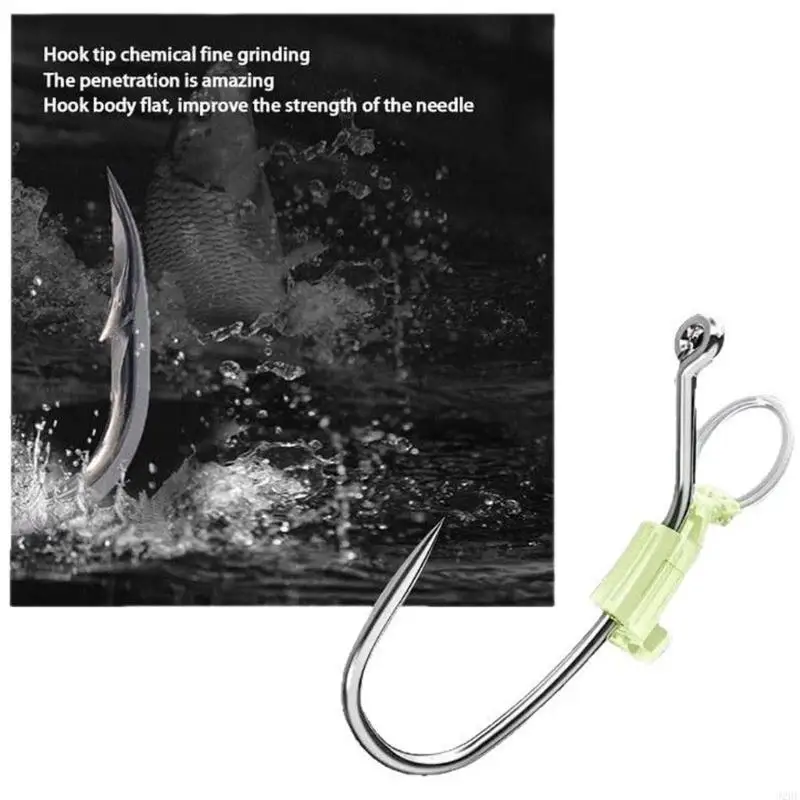 

J2HE Luminously Live Shrimp Hook Saltwater Corrosions Resistant Barbed Strong Hook