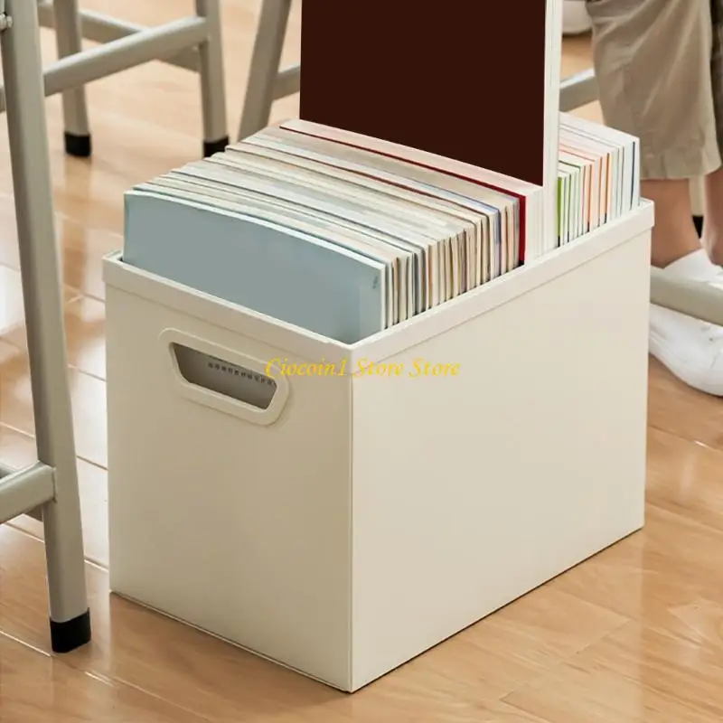 A3PC Foldable Plastic Filing Storage Box with Handle, Office Document File Box Container for File Magazine Book