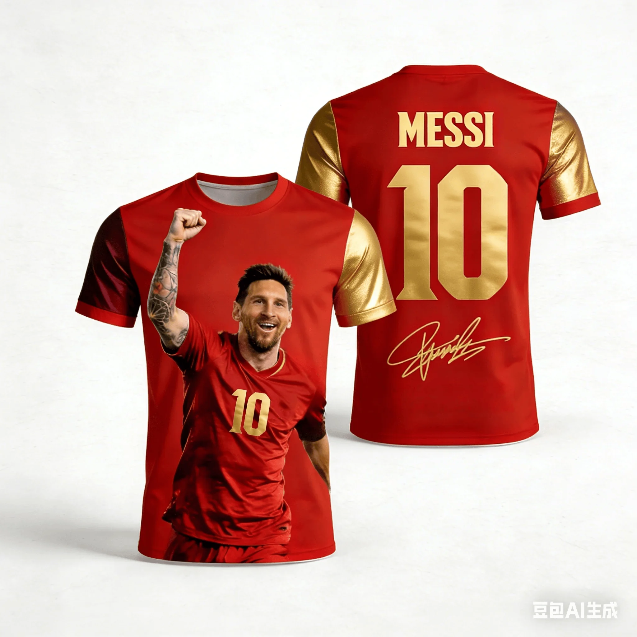 Adult and Children 3D Printed Support Sports Casual T-shirt, Messi Iconic Scene Die-hard Fan Certification!