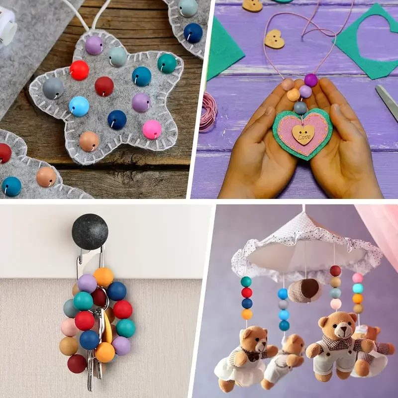 

200/500pcs Silicone Round Beads 15mm Food Grade Beads DIY Necklace Bracelets Jewelry Accessories