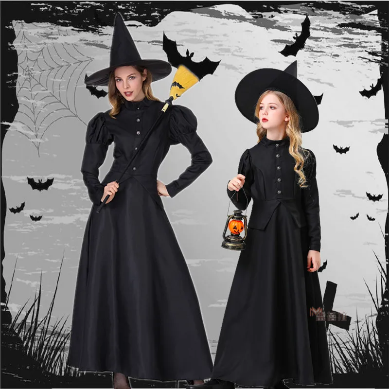 

Костюм ведьмы на Хэллоуин, длинный доктор для женщин, маленькая ведьма, ролевая игра, выступление родителей и детей, тема дикой феи