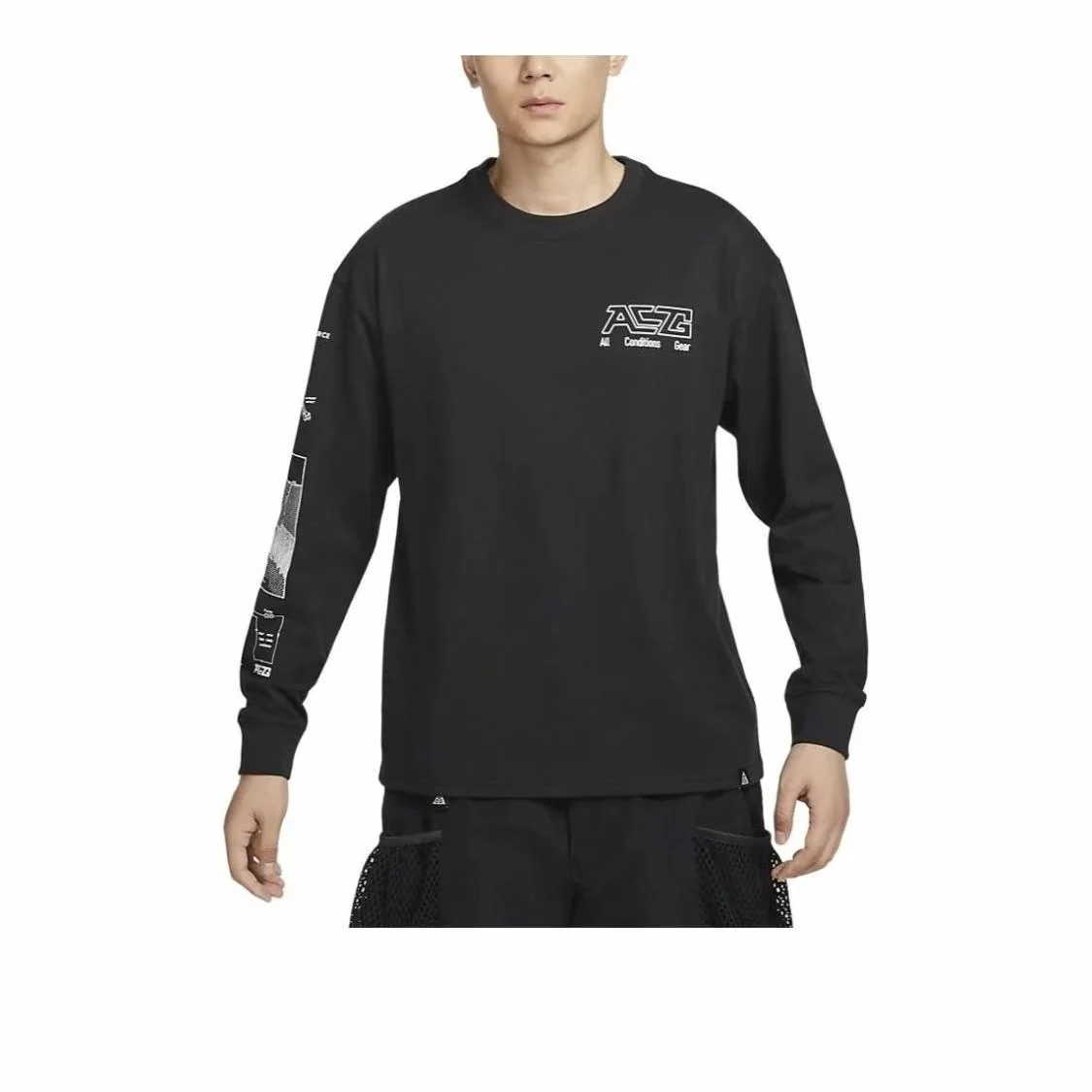 

Футболка для тренировок Nike Dri-Fit с принтом логотипа, цветными блоками, круглым вырезом, длинными рукавами и быстросохнущей тканью FZ6705-010