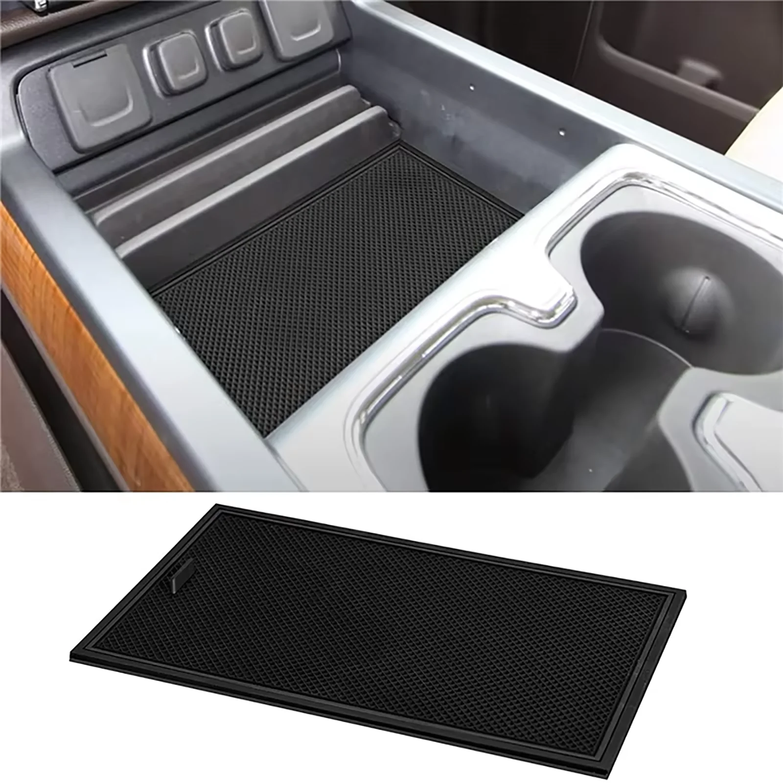 Secret Compartment Cover Center Console Organizer Tray for GMC Sierra Accessories 2014-2018 1500 2500HD 3500HD Chevy Silverado