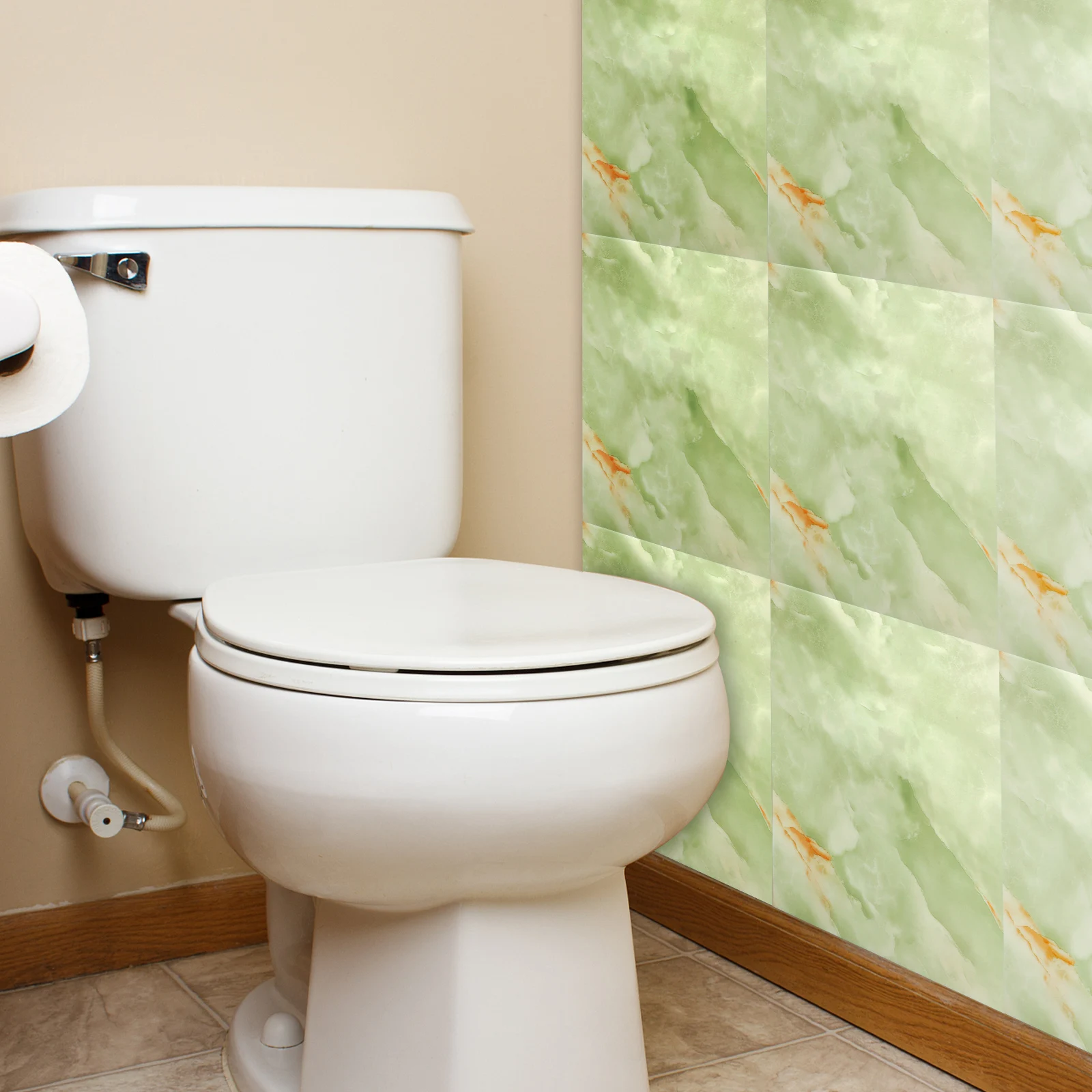 

10 Pcs Waterproof Wall Sticker Tile Marble Stickers Decorate Xpe Foaming Bathroom Panels for Walls