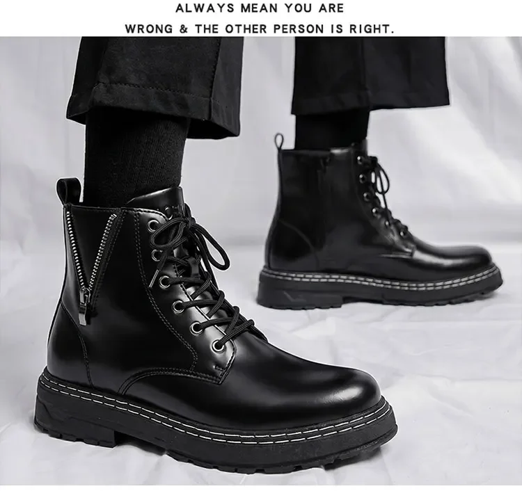 Klassische Chelsea-Stiefel im Leder-Look für Herren, Slip-On Ankle Dress Boots, formelle Business-Stiefeletten – Detail 9