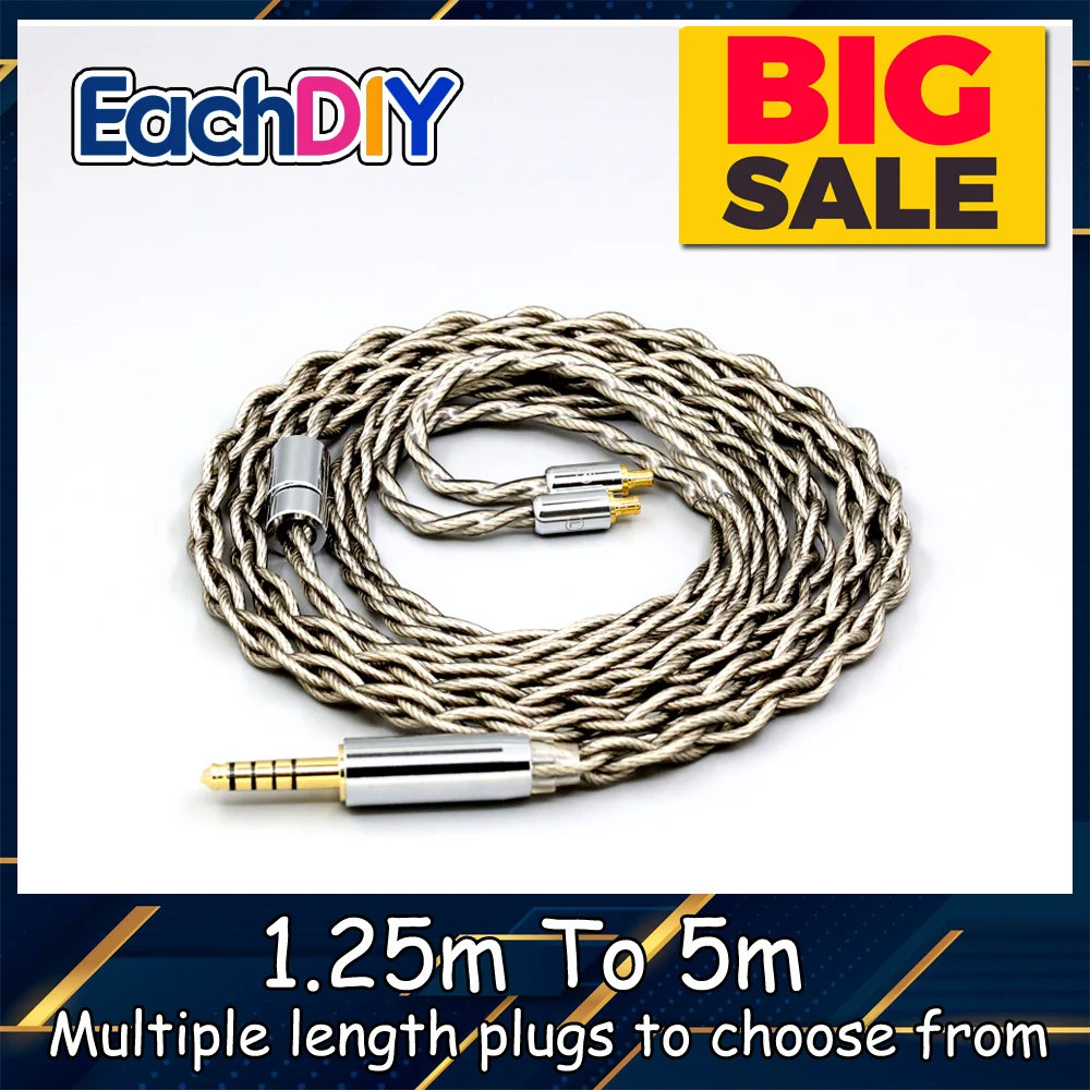 

99% Pure Silver + Graphene Silver Plated Shield Earphone Cable For Audio Technica ath-ls400 ls300 ls200 ls70 ls50 e40 LN007940