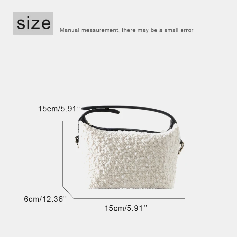 Leather Classic Mini Hobos Bags For Women Luxury Designer Handbags Purses 2026 New In Woolen Cowhide Handle Chain Strap Shoulder