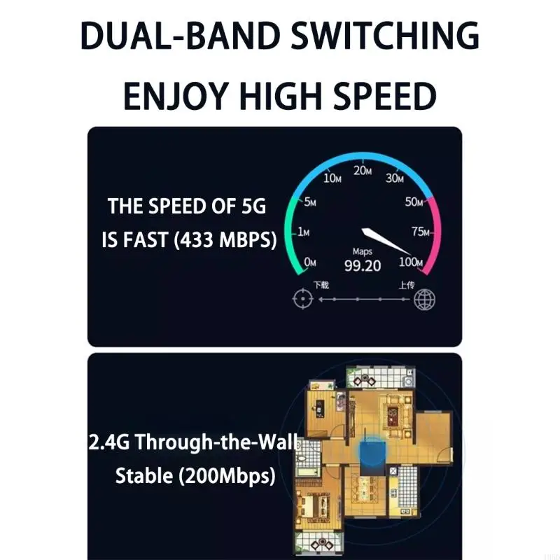 WiFi 5 Type C WiFi Card Bluetooth-compatible 4.2 RTL8821CU Chip,2.4 GHz and 5 GHz Use,Small 29 X 16.5 Mm Dongle for Daily Desk o