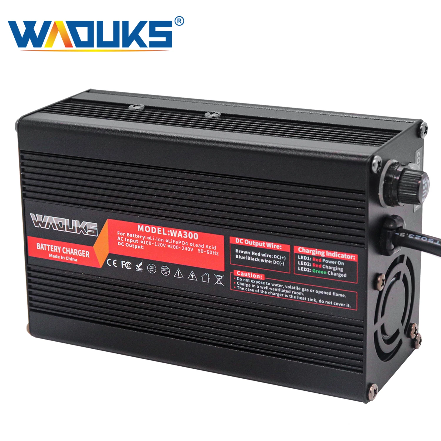 

46.2V 6A Li-ion Battery Smart Charger For 11S 40.7V Aluminum shell With fan Battery pack charger