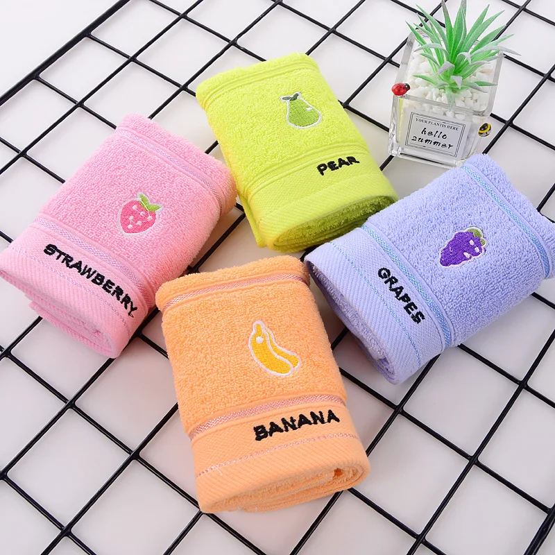 Soft Cotton Baby Bath Towel Cartoon Fruit Face Towel Newborn Infant Kids Soft Absorbent Washcloth Children Shower Towels 50x25cm