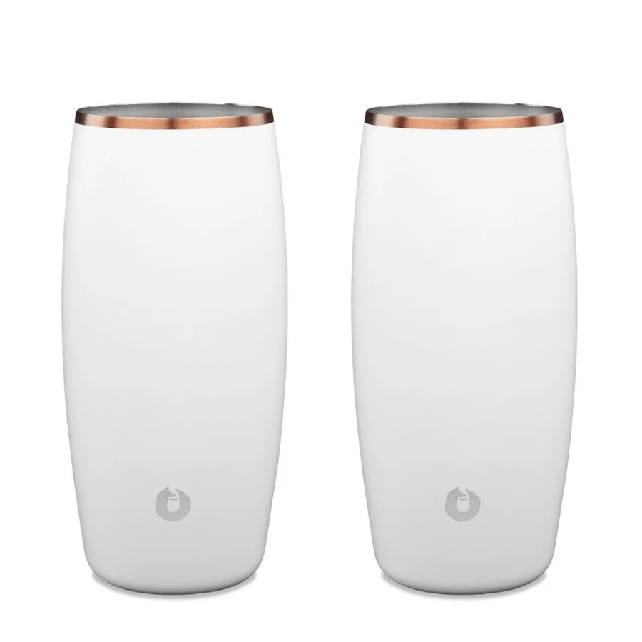 

Stainless Steel Beer Glass Set Set of 2 White