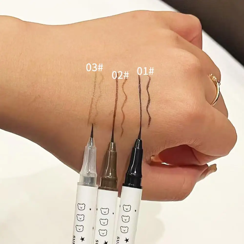 Waterproof Liquid Eyeliner Pen Quick Drying Smudge-Proof Eye Liner Ultra Fine Tip Brown Black Long Lasting Eye Makeup Cosmetics