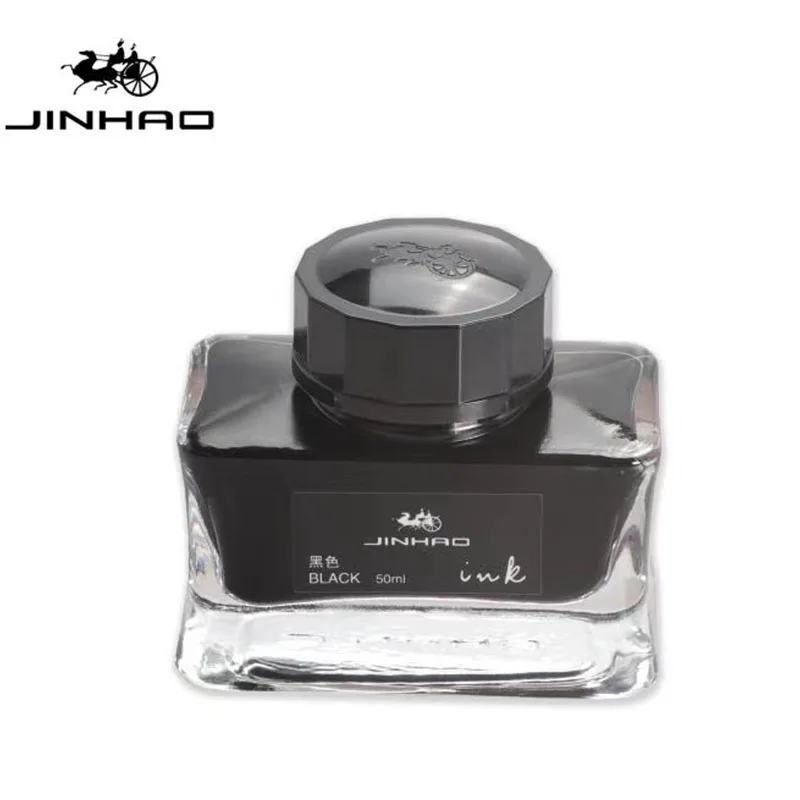 حبر قلم حبر Jinhao Premium 50 مل - حبر الخط الأسود الناعم/الأزرق/الأزرق - مثالي للكتابة و #6
