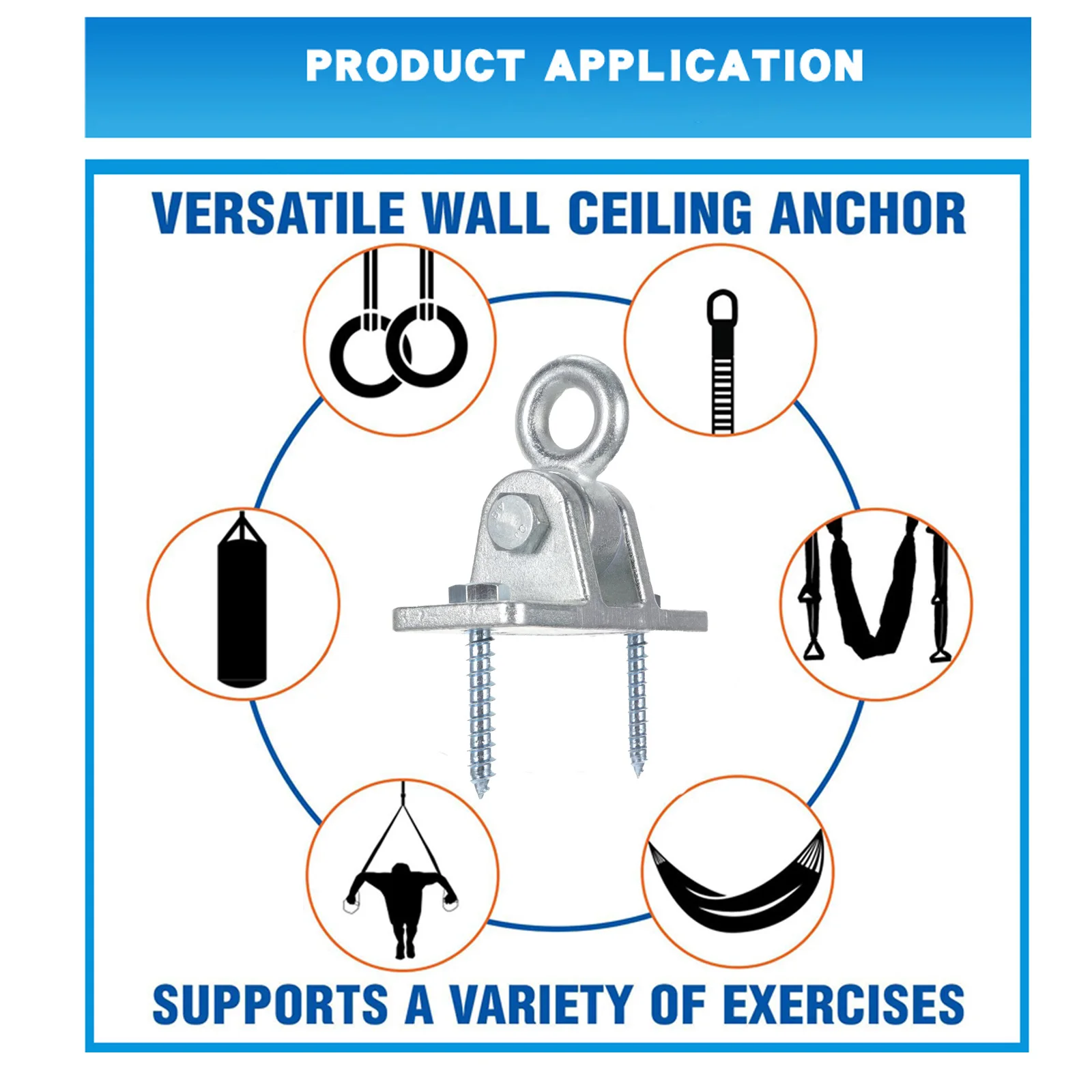 

1 set Steel Hanger Kit For Hammock Hook Hanging Kit For Chair Rattan Swing Outdoor Hanging Hook Set Swing Hardware