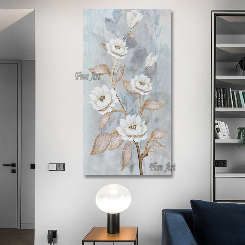 

Modern Canvas Wall Art Noble Beautiful Flower Designs Painting Frameless Custom Artwork Handmade Picture Home Decoration