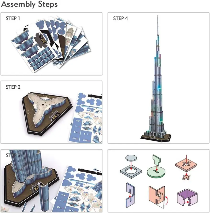 3D Puzzles LED Dubai Burj Khalifa 57.5\