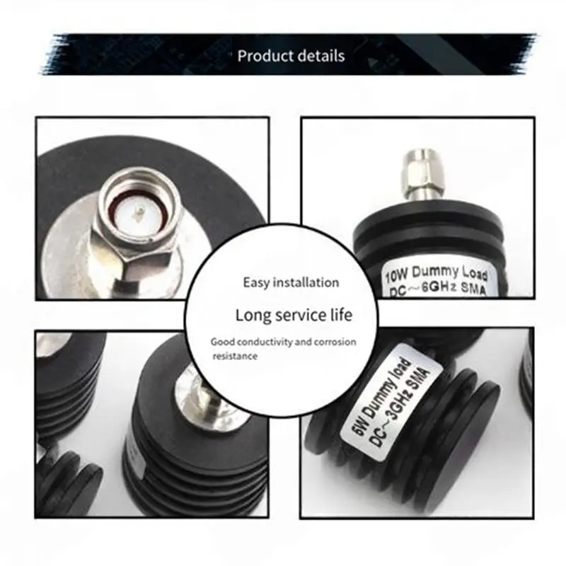 [NEWA76K!】 DC-3Ghz 5W SMA Male Plug Connector RF Coaxial Load 1PCS 50 Ohm, For Test Equipment Compatible SMA Type Dummy Load RF