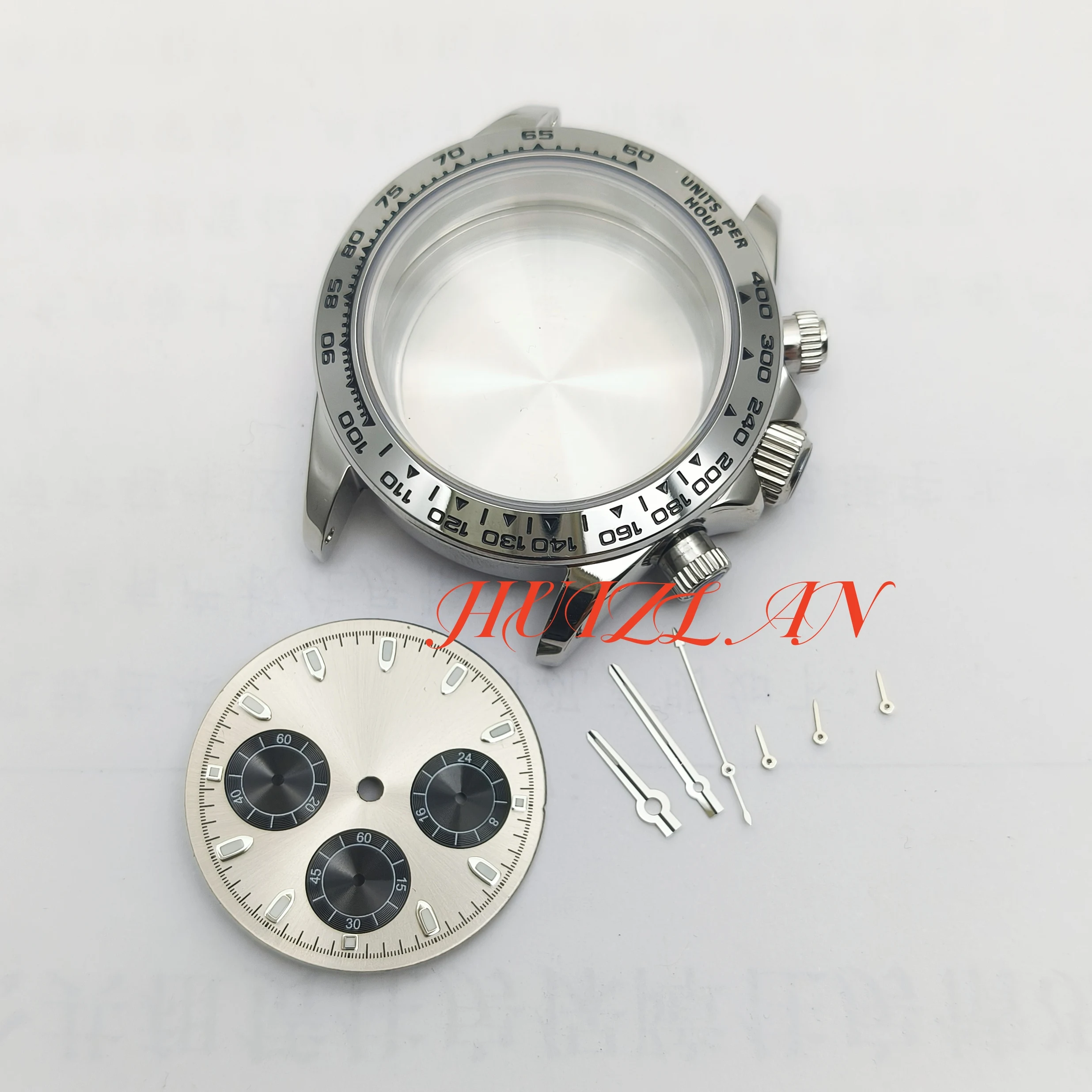New 40MM Watch Case Fit vk63 Quartz Movement Stainless Steel