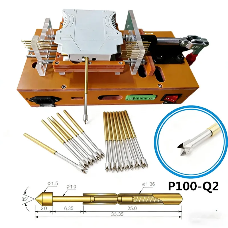 

100PCS/Pack P100-Q2 Big Four-jaw Spring Test Pin Outer Diameter 1.36mm Needle Length 33.35mm For Circuit Board Testing