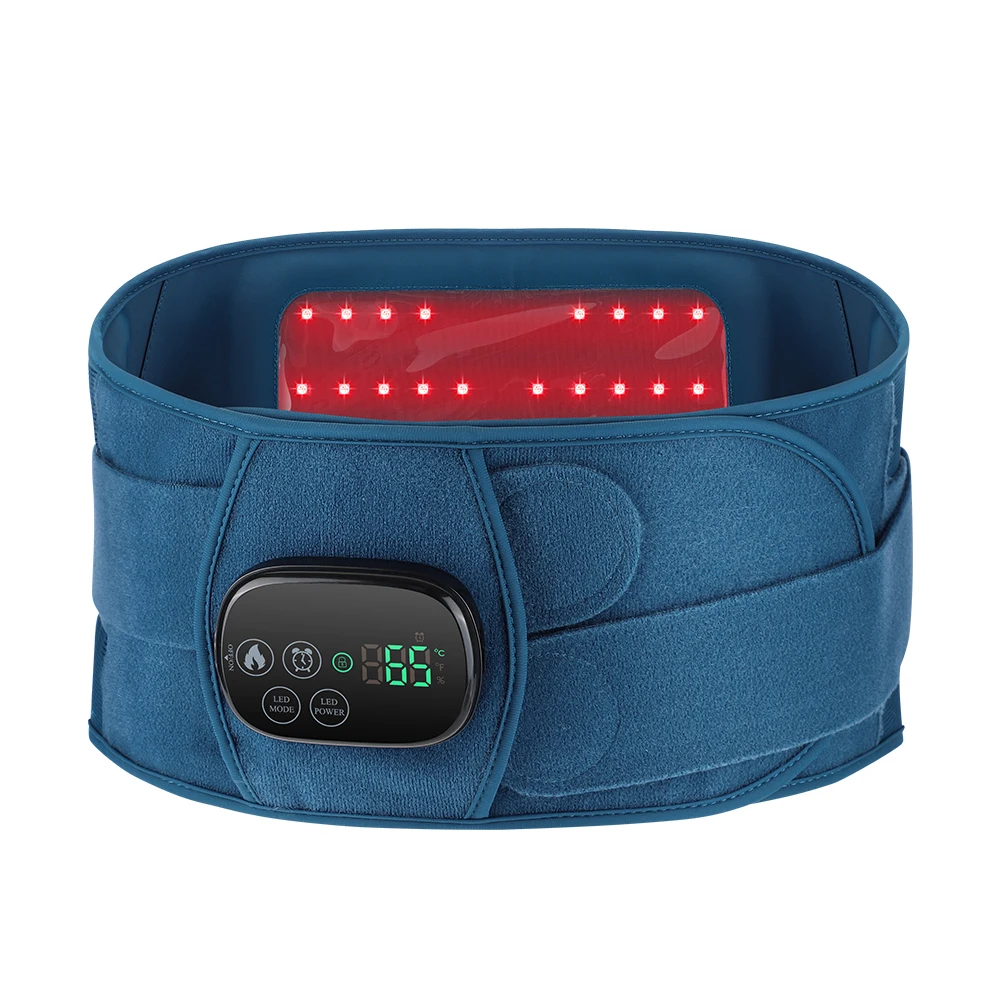 

Rechargeable 660nm 850nm Infrared Heating Waist Support Lower Back Massage Belt with Red Light Therapy