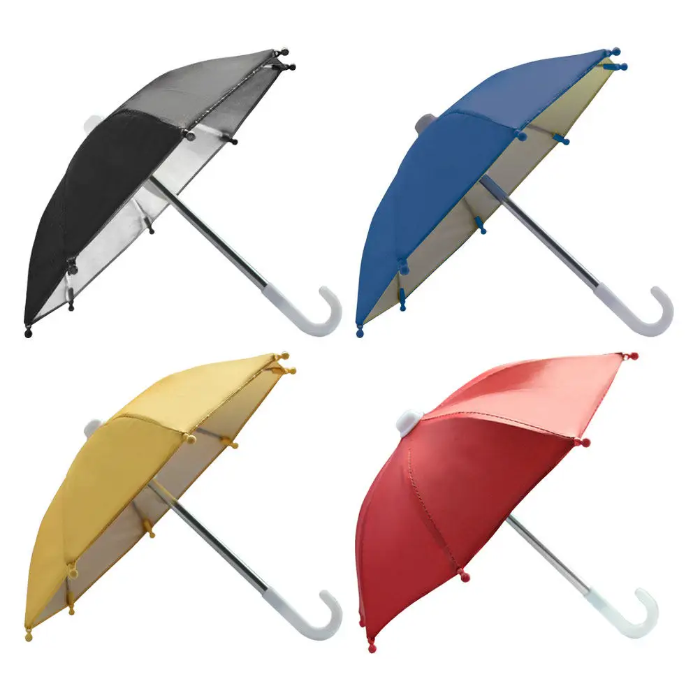 

4pcs Small Umbrellas for Phone Motorcycle Decorative Mini Waterproof Durable Portable Yellow Red Black Protection