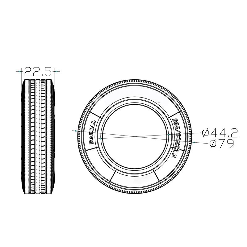 Rubber 79mm Diameter Narrow Tire for Tamiya 1/14 RC Truck for SCANIA 770S R620 for Volvo FH16 for ACTROS 3363 Car Accessories