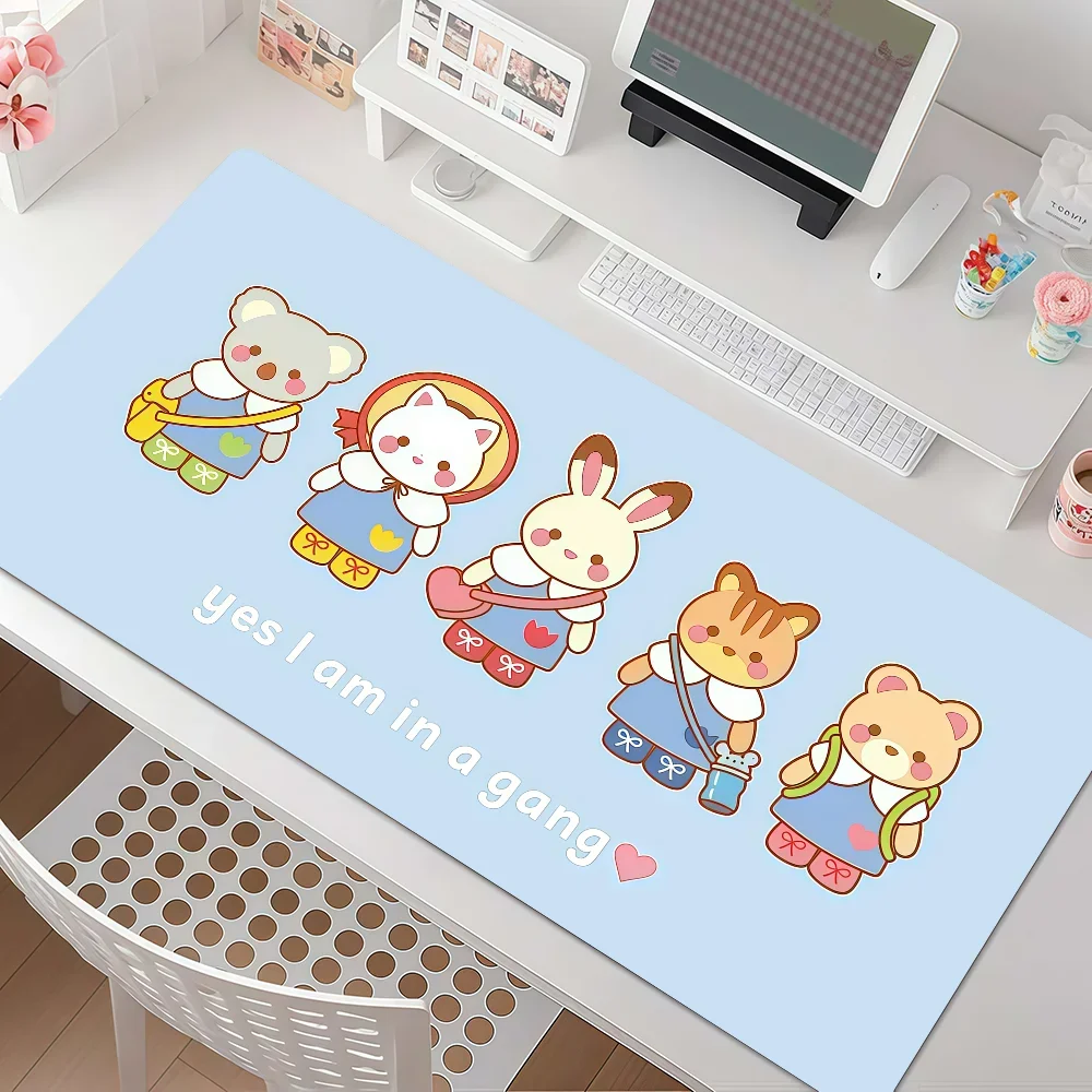 Cartoon S-Sylvanian Cute F-Families-S Mouse Pad Anti Slip Rubber Edge Locked Thickened Laptop Gaming Desk Mat