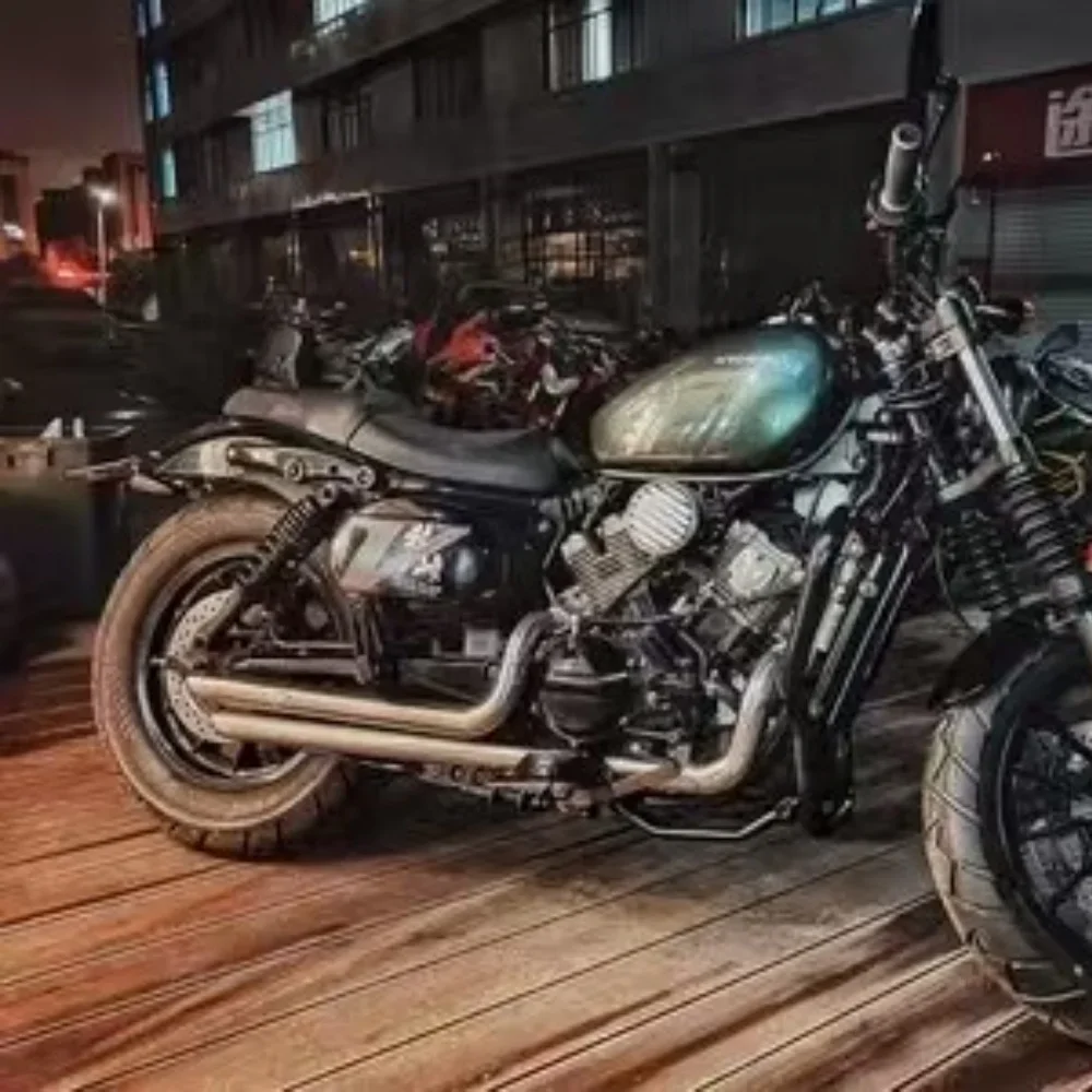 【Supreme quality】Fitting for refitting HYOSUNG GV300s with right double-outlet exhaust pipe with low sound and horseshoe sound.