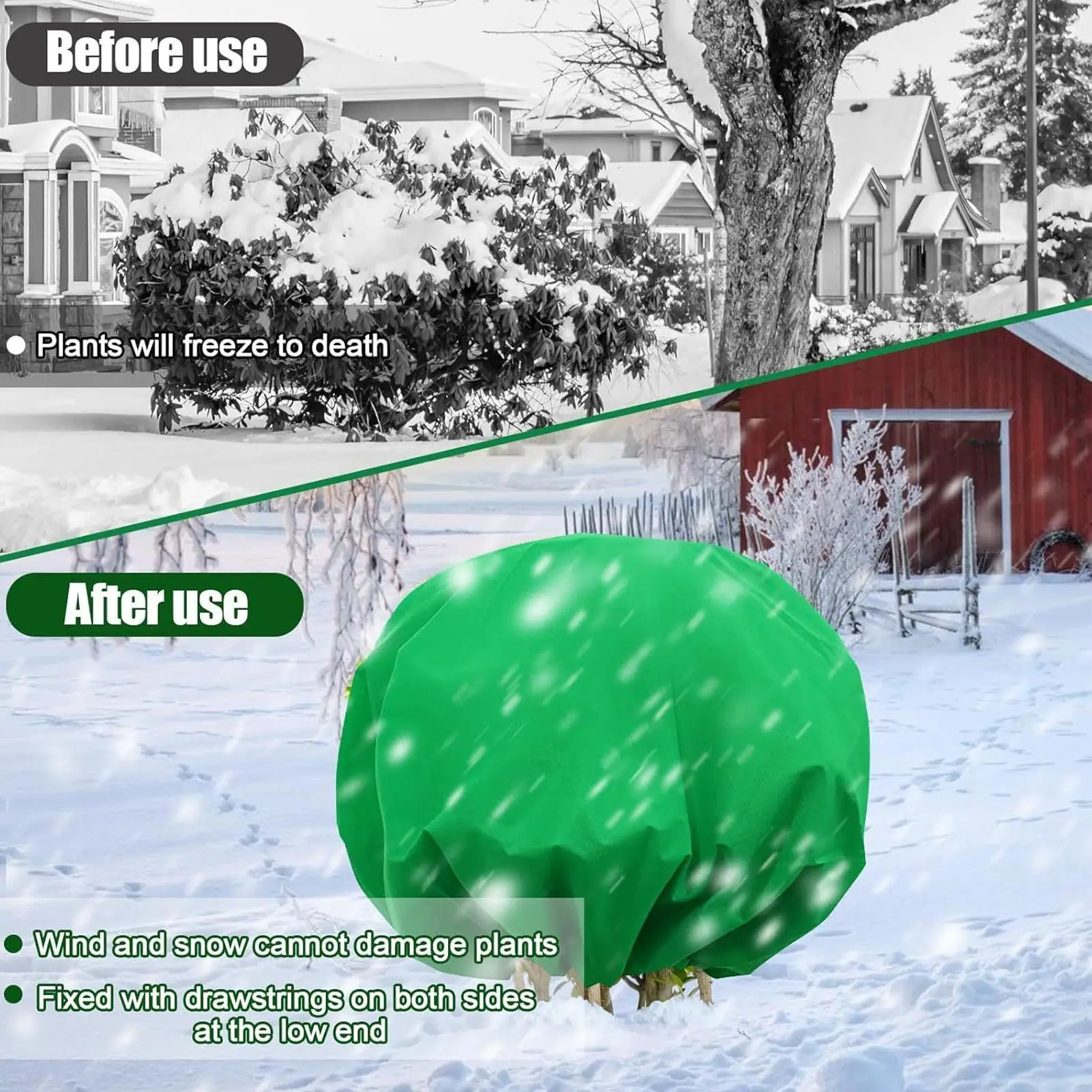 

Plant Protector Round Vegetable Protector For Garden Reusable Barrier With Drawstring For Outdoor Shrub Greenhouse Tree Winter