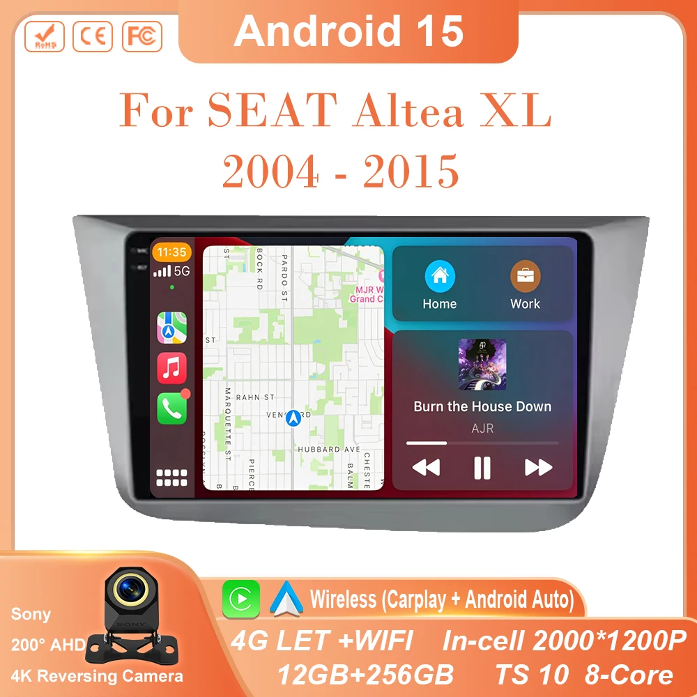 

Для SEAT Altea XL 2004-2015 Android OS Беспроводная система Carplay Android Auto Радио Навигация GPS Мультимедийный видеоплеер Без 2din din