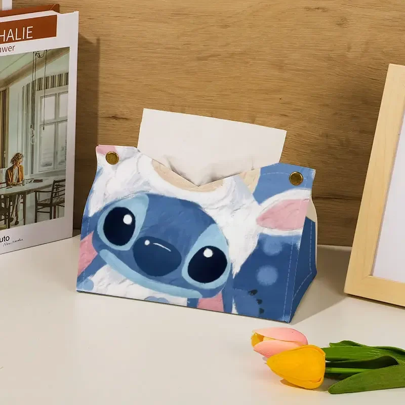 Disney Lilo & Stitch Tissue Box Home Living Room Napkin Kawaii Anime Decoration Box Table Organizer Car Tissue Storage Box Gift