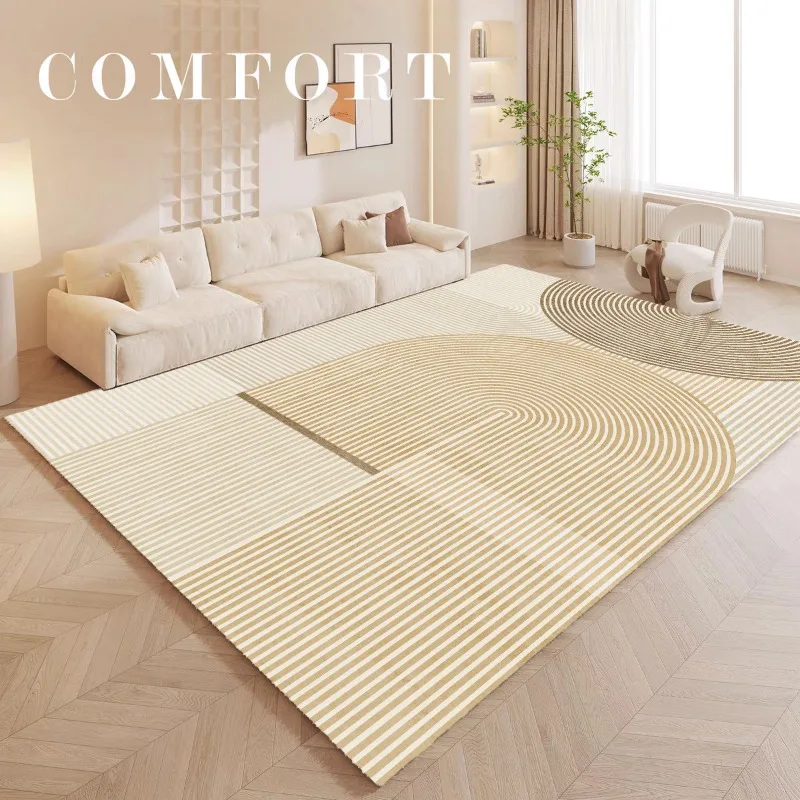 

Beige Lines Living Room Large Area Carpets Striped Bedroom Carpet Minimalist Design Home Dedicated Rugs Luxury Art Study Rug 양탄자