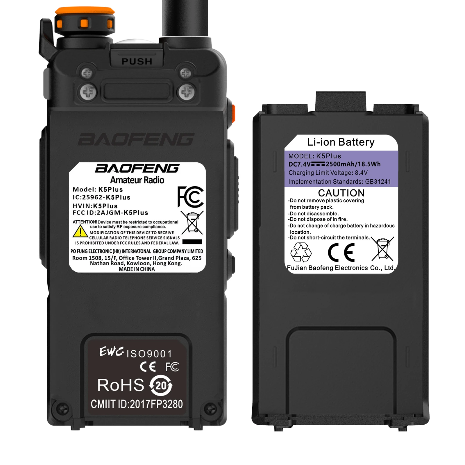 Baofeng-K5PLUS 10W Multi-band UHF VHF AM Aviação Banda, 999CH 2500mAh Transceiver portátil de longa distância, Novo, 2022