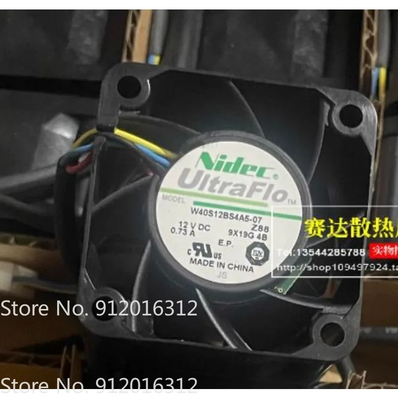 NEW CPU Fan for NIDEC W40S12BS4A5-07 4028 12V 0.73A 4 Wire Server Cooling Fan 4cm 40 * 40 * 28m