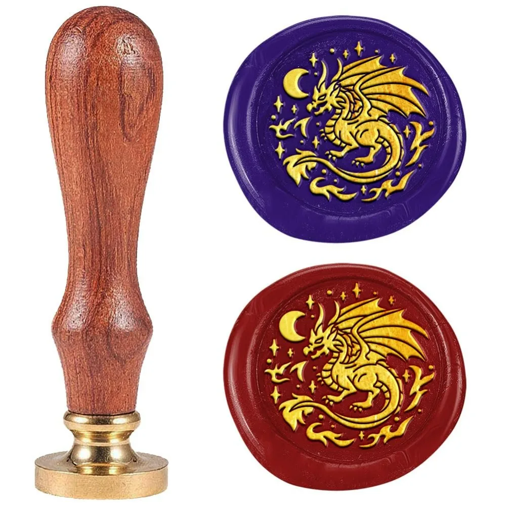 Moon Dragon Totem Wax Seal Stamp Embossed Stamp Sealing Removable 1